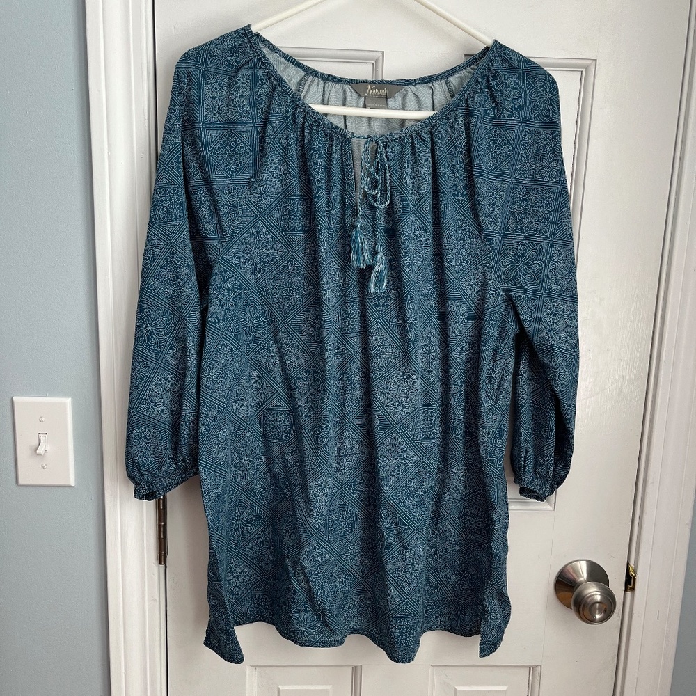Comfortable Teal tunic top, Size L